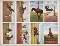 裁断前絵ハガキ 騎兵と馬術 / Uncut Picture Postcard of "Cavalry Display of Equestrian Skills" image