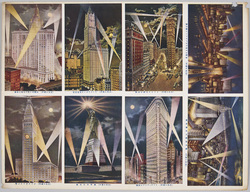 裁断前絵ハガキ 月夜の紐育 / Uncut Picture Postcard of "New York in Moonlight" image