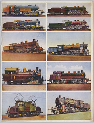 裁断前絵ハガキ 蒸気機関車 電気機関車 / Uncut Picture Postcard of "Steam and Electric Locomotives" image