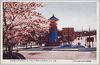 桜花と共に満洲国皇帝陛下を迎へ奉る赤坂見附の奉迎塔/Welcoming Towers at Akasaka Mitsuke Welcoming His Majesty the Emperor of Manchukuo With Cherry Blossoms image