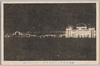横浜勧業共進会　正門前の夜景(イルミネーション)/Yokohama Industrial Joint Fair: Full View of the Illuminated Main Gate and Buildings (Illumination) image