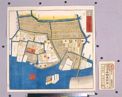 尾張屋版江戸切絵図 築地八町堀日本橋南絵図 / Edo Kirie Zu Area Maps by Owariya, Tsukiji, Hatchōbori and South Nihombashi Area Map image