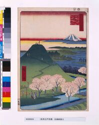 名所江戸百景 目黒新富士 / One Hundred Famous Views of Edo: The 'New Fuji' in Meguro image