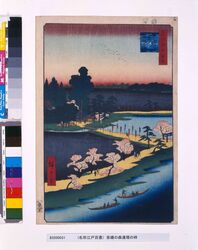 名所江戸百景 吾嬬の森連理の梓 / One Hundred Famous Views of Edo: The Intertwined Catalpa Trees at Azuma Grove image