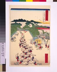 東京名所四十八景 上野黒門前花見連 / Forty-Eight Famous Views of Tokyo: Cherry Blossom Viewing Procession at Ueno Kuromon Gate image