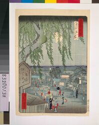 東京名所四十八景 新よし原見かえり柳 / Forty-Eight Famous Views of Tokyo: The Willow at the Entrance to Shin-Yoshiwara Licensed Quarter image