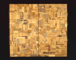 裂地貼交屏風 [勝家旧蔵] / Folding Screen Mounted with Textile Fragments (from the Katsu family collection)	 		 	 image