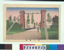 東京真画名所図解 吹上釣橋 / True Pictures of Famous Places in Tokyo: Suspension Bridge at Fukiage image
