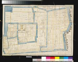 近江屋版江戸切絵図 再板 京橋南芝口橋ヨリ築地鉄炮洲辺図 / Area Map of Edo by Ōmiya: Area from Kyōbashi, Minami Shibaguchibashi to Tsukij Teppōzu (Printed with New Woodblock) image