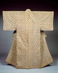 白木綿地小花文様印度更紗下着 / White Cotton Under Kimono with a Small Floral Indian Chintz Pattern image