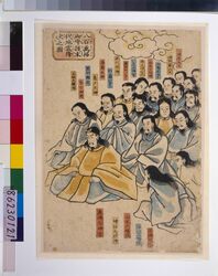 地震鯰絵 八百万神御守護末代地震降伏之図 / Jishin Namazue (lit. Earthquake Catfish Picture), Happyaku Banjin Goshugo Matsudai Jishin Gōfuku no Zu (The Earthquake Catfish Surrender to the Eight Million Deities) image