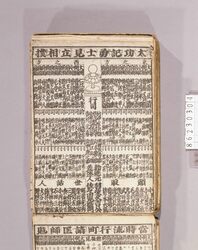 見立番付 太功記勇士見立相撲 / Mitate Banzuke (Parody Ranking List), Taikōki Yūshi Mitatezumō (Brave Warriors Who Appear in "Taikōki," a Biographical Account of the Life of Toyotomi Hideyoshi) image