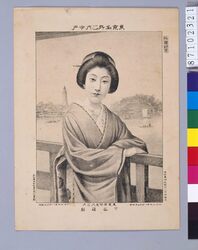 東京名所之内今戸 東京百花美人之内 下谷福助 / Shitaya Fukusuke, One of the One Hundred Beauties of Tokyo, at Imado, One of the Famous Places of Tokyo image