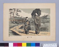 十月 園の菊(十二ヶ月風俗図) / October, Chrysanthemum in the Garden (Illustrations of Customs in Each of the 12 Months) image