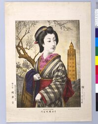 東京名所 浅草公園 吉原芸妓冨次 / Tomiji, a Geisha Girl from Yoshiwara, at Asakusa Park, One of the Famous Places of Tokyo image