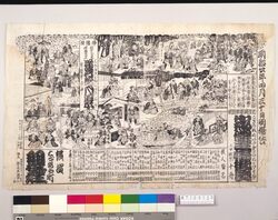 辻番付(小狐礼三情掛罠他) / Tsuji Banzuke (Street Playbill): Kogitsune Reiza Nasake No Kakewana, Michiyuki Hana No Tsukikage image