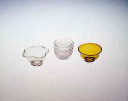 無色朝顔型宙吹き盃 / Colorless, Morning Glory-shaped Hand Blown Sake Cup image