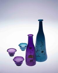 紫色朝顔型宙吹き盃 / Morning Glory-shaped, Purple Hand Blown Sake Cup image
