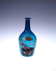 錫箔梅と竹鉢文青色徳利 / Blue Sake Bottle with Plum and Potted Bamboo in Suzuhaku image