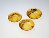 平盃(中)/Three-piece Set of Yellow Flat Sake Cup with Flower and Butterfly (Medium) image