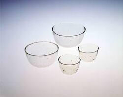無色丸底宙吹き盃(中) / Colorless, Round Bottom, Hand Blown Sake Cup (Medium) image