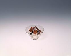 無色梅絵宙吹き盃 / Colorless, Plum-designed Hand Blown Sake Cup image