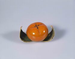 橙黄色柿型置物 / Persimmon-shaped, Orange-yellow Ornament image