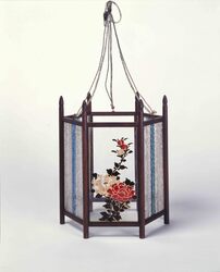 密陀絵牡丹と竹笹文釣燈蘢 / Hanging Lantern with Peony and Bamboo Grass in Mitsudae image