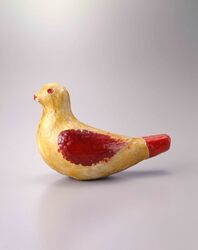 郷土玩具 今戸焼 鳩笛 / Regional Folk Toy: Imadoyaki Ware Pigeon-shaped Whistle image