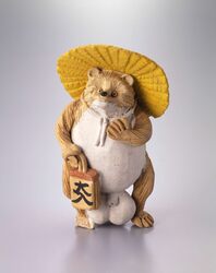 土人形 笠懸狸 / Clay Doll, Kasagake Racoon image