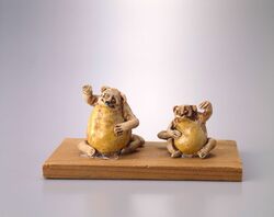 土人形 親子狸 / Clay Doll, Parent and Child Racoons image
