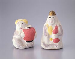 郷土玩具 土人形 ちょうちん持ち / Folk Toy, Clay Doll, Lantern Bearer image