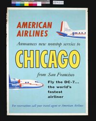 ポスター Announces new non stop service to CHICAGO from San Francisco / Poster: American Airlines Announces New Non-stop Service to Chicago From San Francisco image