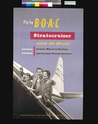 ポスター Fly by B・O・A・C Stratocruiser across the Atrantic / Poster: British Overseas Airways Corporation, Fly by BOAC Stratocruiser Across the Atlantic image