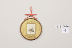 兜と菖蒲模様色紙額 / Boys' Ceremonial Helmet and Iris Pattern Shikishi (Square Calligraphy Card) image
