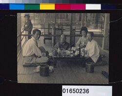 川村清雄父子と吉益耳童（京都新三浦にて） / Kawamura Kiyo’o and His Son Kiyoe with Yoshimasu Jidō (At Shimmiura, Kyoto) image