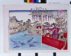 東京名所亀戸天神之図 / Famous Views of Tokyo: Illustration of Kameido Tenjin Shrine image