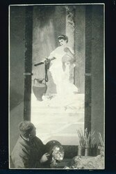 「シーザーの剣と兜」制作中の川村清雄 / Kawamura Kiyo’o Working on “Caesar’s Sword and Helmet” image