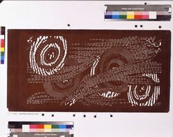 長板中形型紙 蛇の目傘に柳(大判 追掛) image