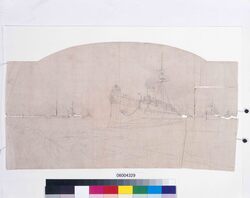 下絵「黄海之戦実景 其二」 / Sketch, “Actual Scenes from the Battle of the Yellow Sea, Part 2” image