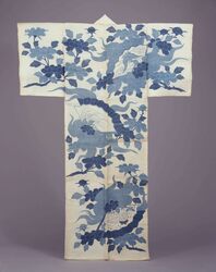 白麻地石橋模様浴衣 / White Linen, Shakko-designed Summer Kimono image