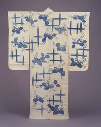 白麻地破垣桐模様帷子 / White Linen, Yaregaki Paulownia-designed Katabira image