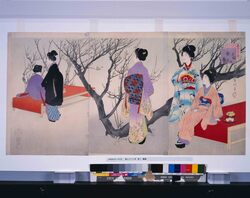 美人十二ヶ月 其二 観梅 / Beautiful Women during the Twelve Months : Part 2, Plum Flower Viewing image