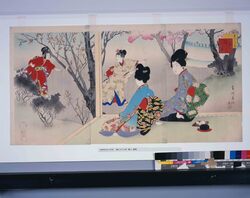 美人十二ヶ月 其三 桜狩 / Beautiful Women during the Twelve Months : Part 3, Cherry Blossom Viewing image