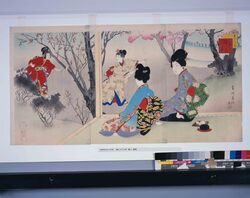 美人十二ヶ月　其三　桜狩 / Beautiful Women during the Twelve Months : Part 3, Cherry Blossom Viewing image