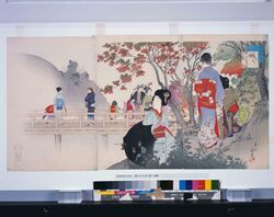 美人十二ヶ月 其十 紅葉 / Beautiful Women during the Twelve Months : Part 10, Autumn Foliage image