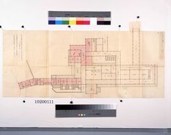 御書院遠侍部屋々々絵図(元治度二ノ丸御表大奥共総切絵図 壱) / Pictorial Map of the Rooms of the Outer Guards at Goshoin (Complete Divided Pictorial Map of the Outer and Great Interior Sections of the Ninomaru Palace in Genji) image