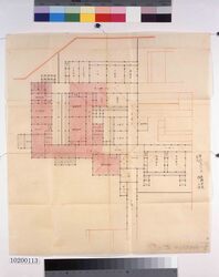 中奥御次向部屋々々絵図(元治度二ノ丸御表大奥共総切絵図　三) / Pictorial Map of the Auxiliary Rooms in the Middle-Interior Section (Complete Divided Pictorial Map of the Outer and Great Interior Sections of the Ninomaru Palace in Genji) image