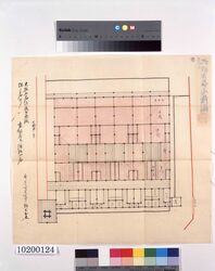 六部屋長局絵図(元治度二ノ丸御表大奥共総切絵図　拾四) / Pictorial Map of the Six-Room Servants’ Quarters (Complete Divided Pictorial Map of the Outer and Great Interior Sections of the Ninomaru Palace in Genji) image