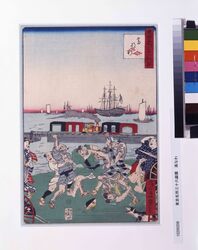 東京名所三十六戯撰 高なわ / Thirty-six Amusing Views of Famous Places in Tokyo: Takanawa image